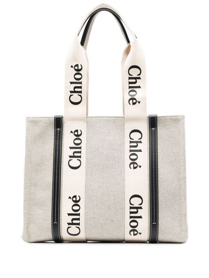Sac Tote Woody en Toile et Cuir